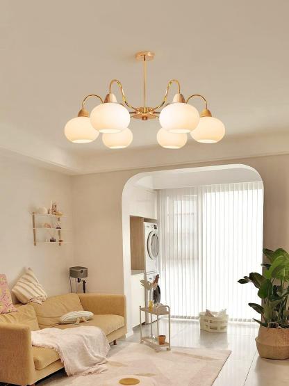 Glass Persimmon Chandelier with 3/5/6/8 heads-Sylvia Space
