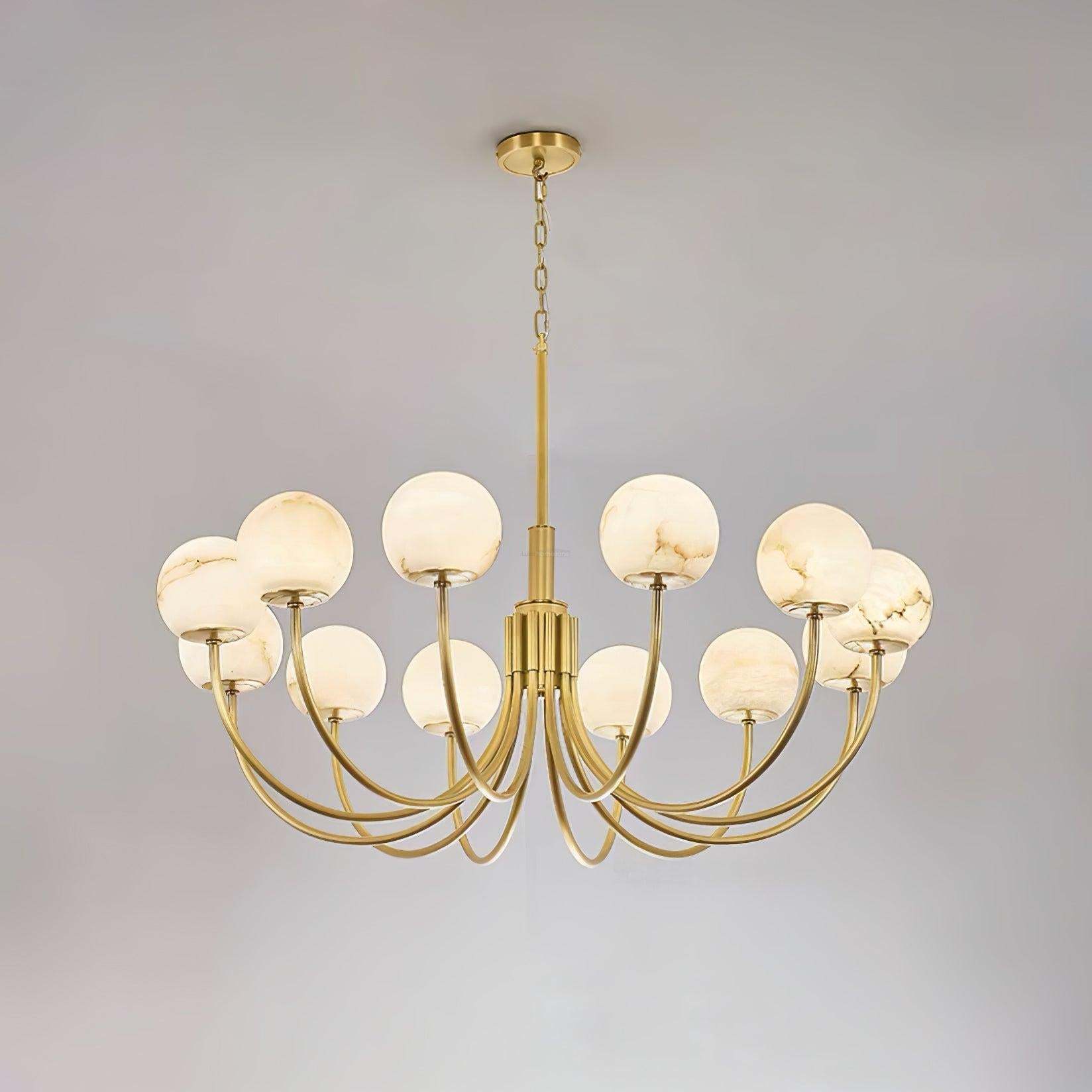 Aurelian Alabaster Globe Chandelier with 6/8/10/12 heads-Sylvia Space