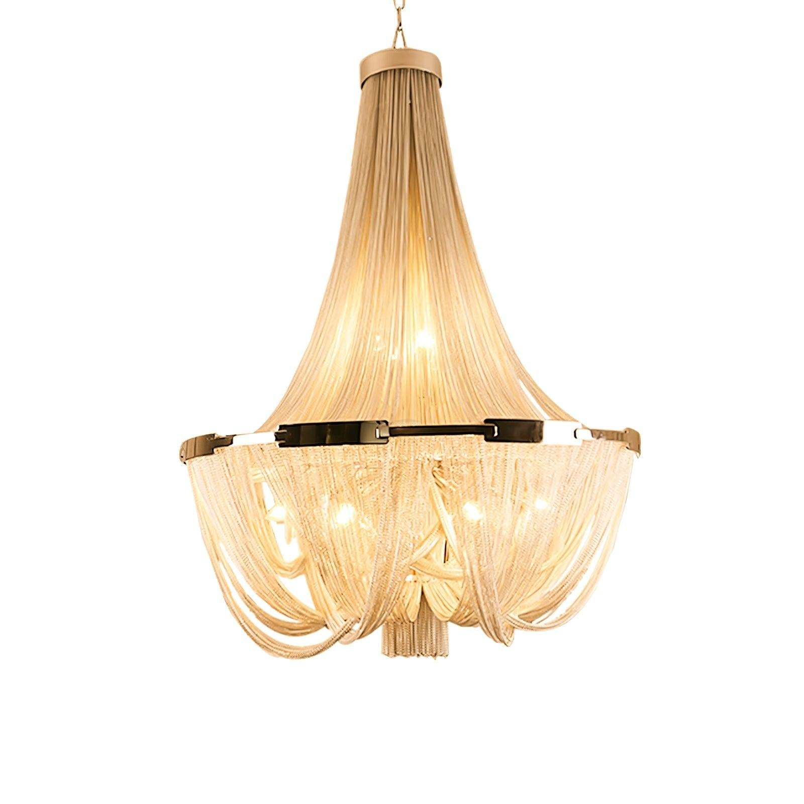 Tassel Aluminum Chain Chandelier ∅ 23.6″-Sylvia Space