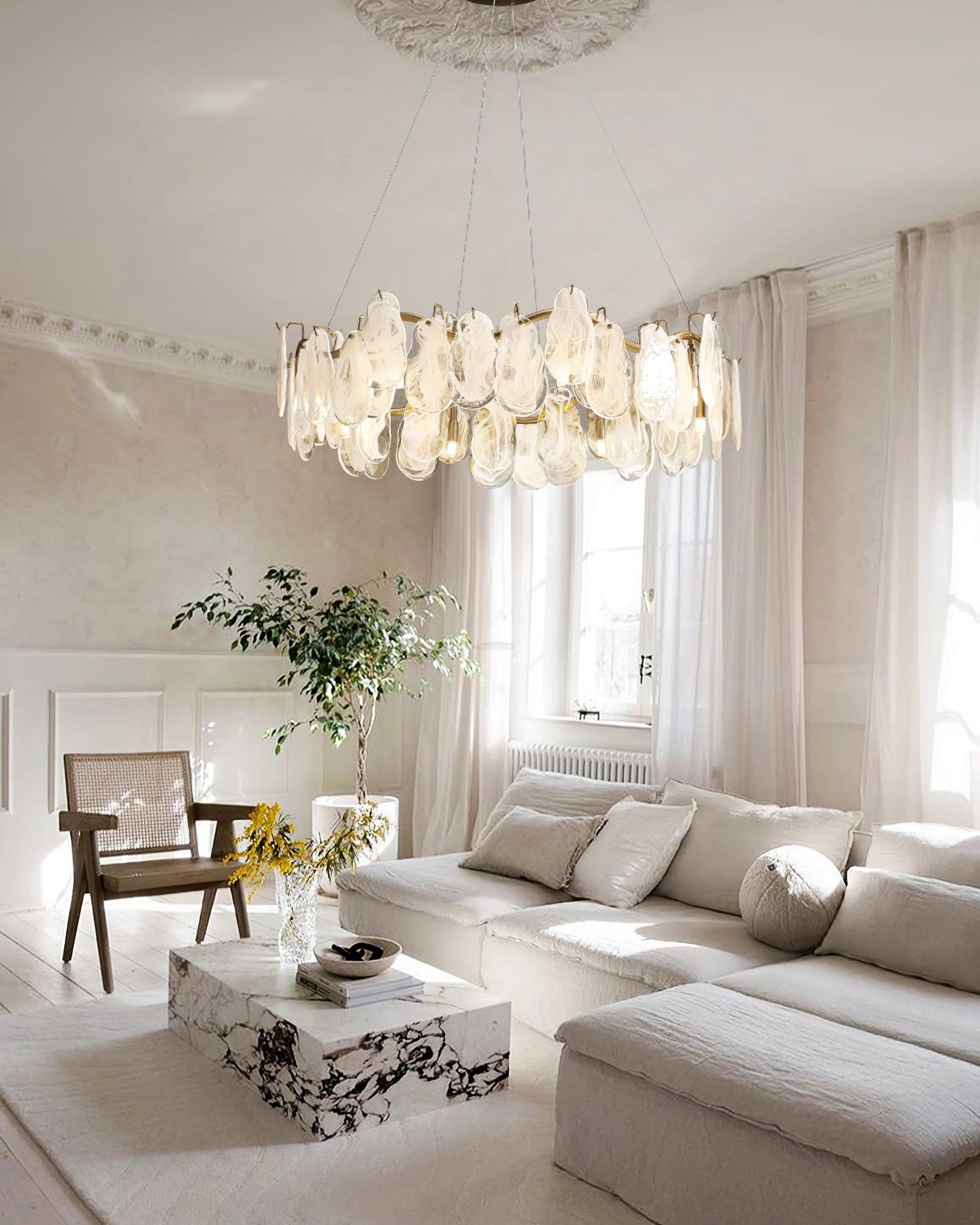 Mahina Cloud Round/Linear Chandelier-Sylvia Space