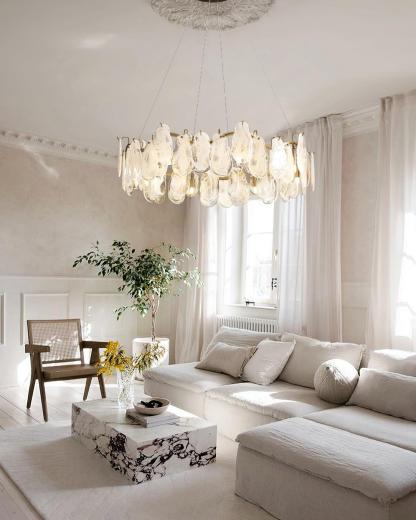 Mahina Cloud Round/Linear Chandelier-Sylvia Space