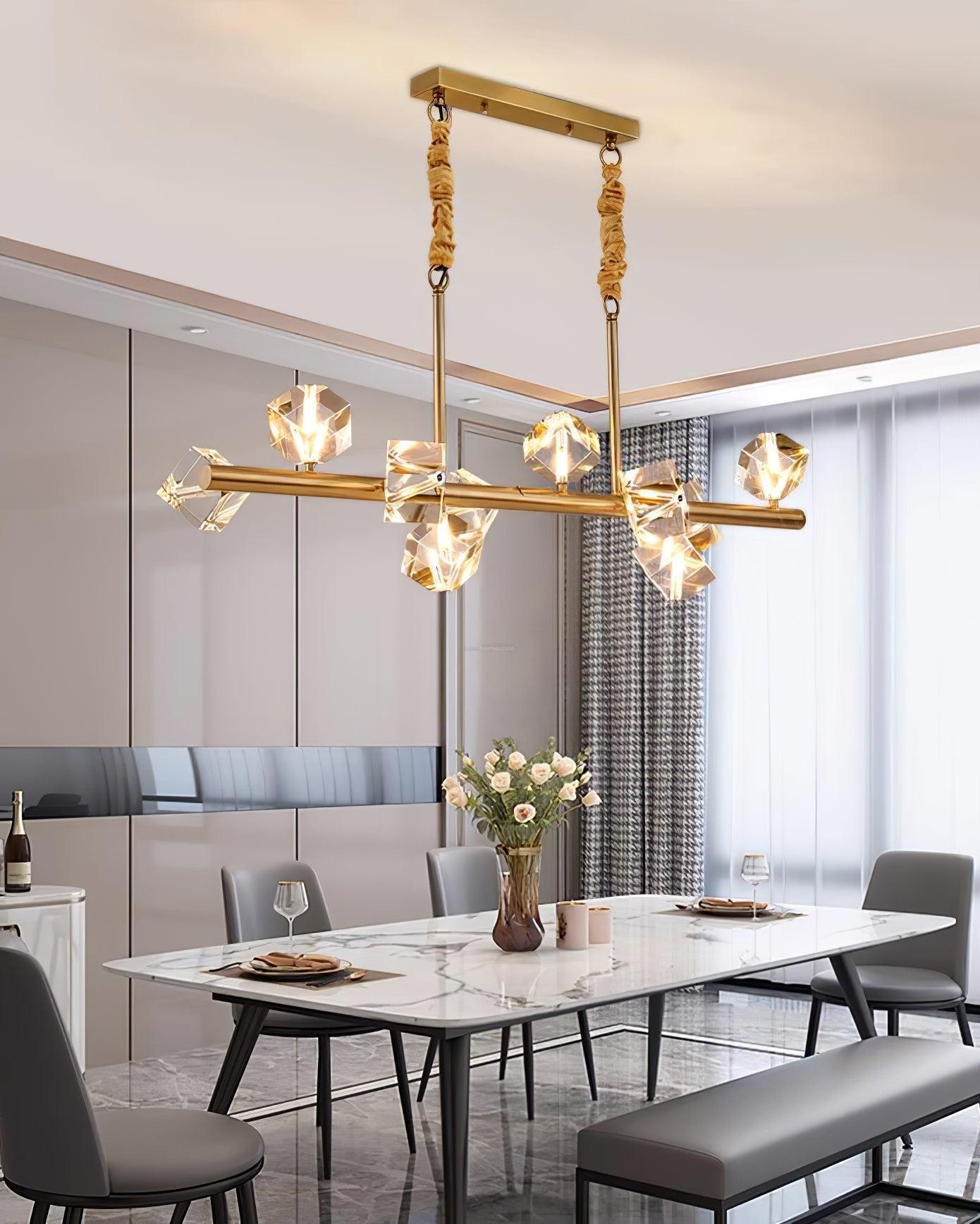 Takku Crystal Linear Chandelier-Sylvia Space
