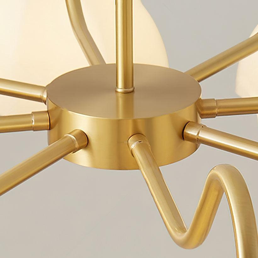 Octagonal Glass Bowl Chandelier with 3/5/8 heads-Sylvia Space