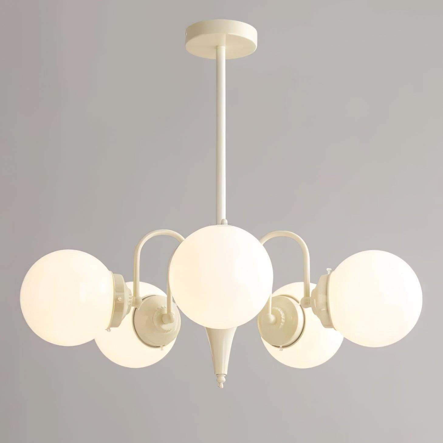 Cream Glass Ball Chandelier ∅ 19.7″-Sylvia Space