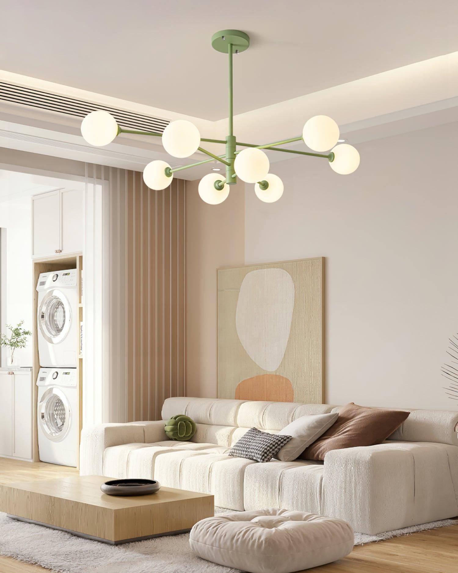 Orbi Green Chandelier with 4/6/8 heads-Sylvia Space