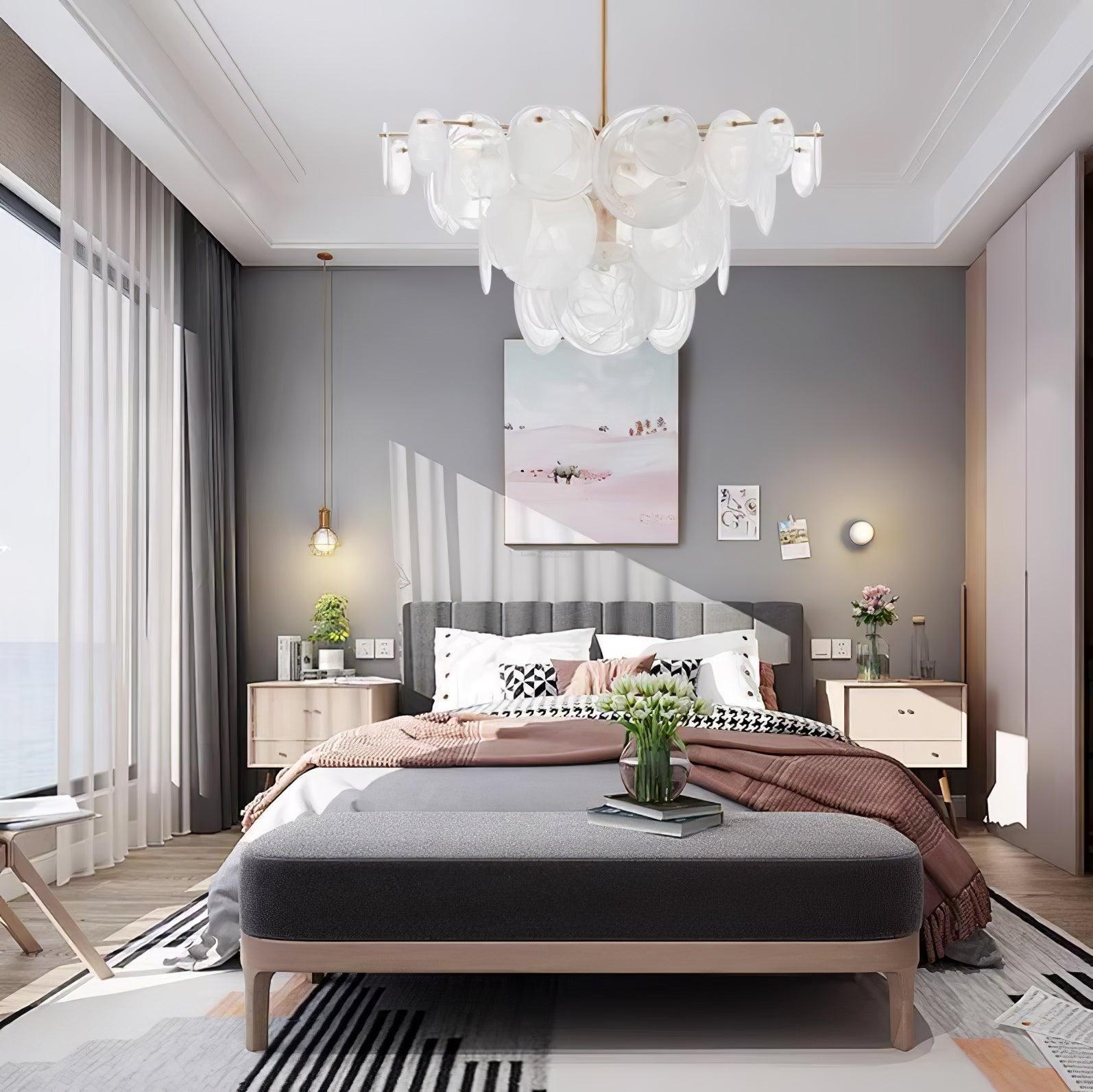 Brass Discs Cascading Round Chandelier-Sylvia Space