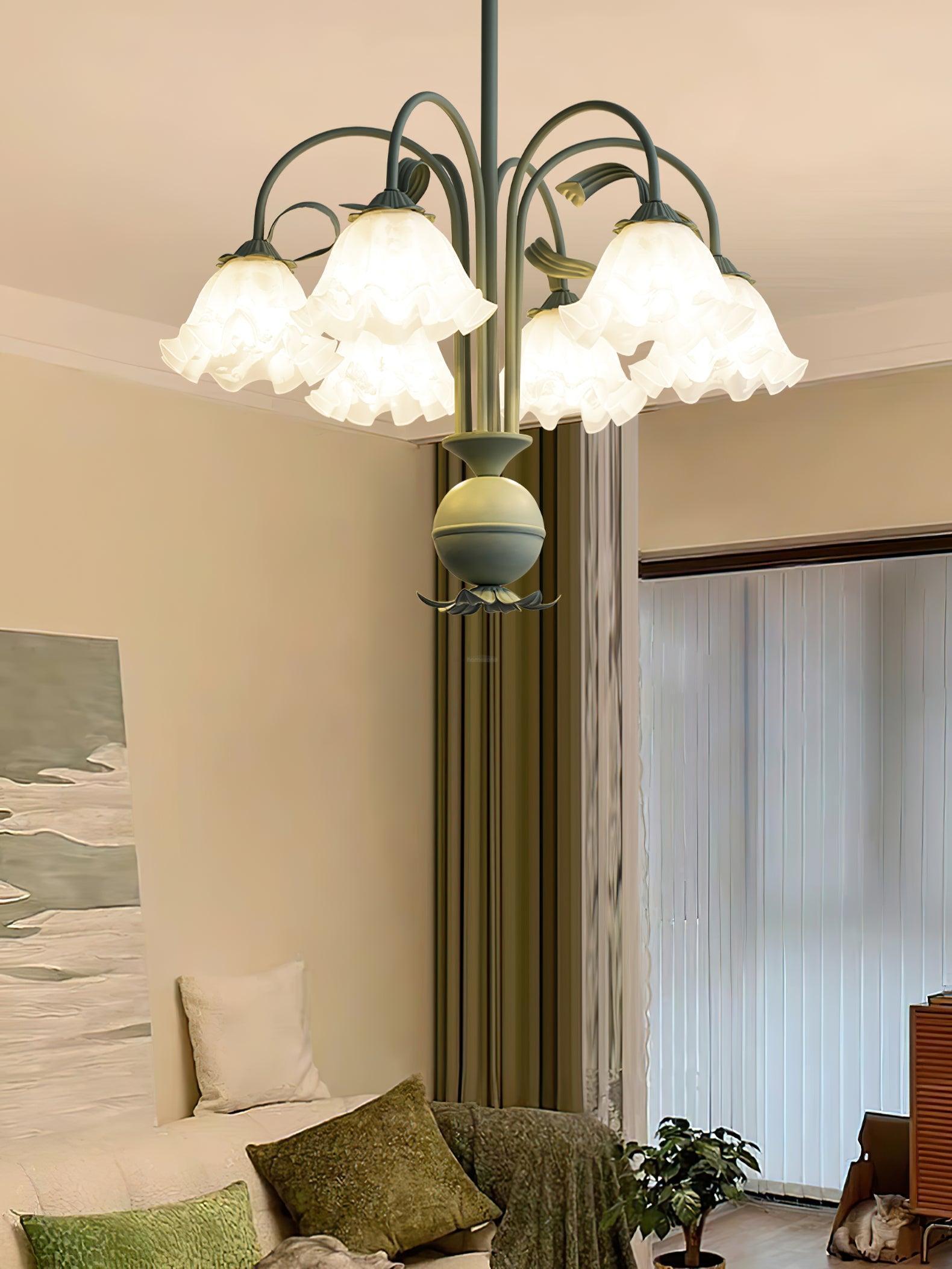 Bell Orchid Chandelier with 6 heads-Sylvia Space