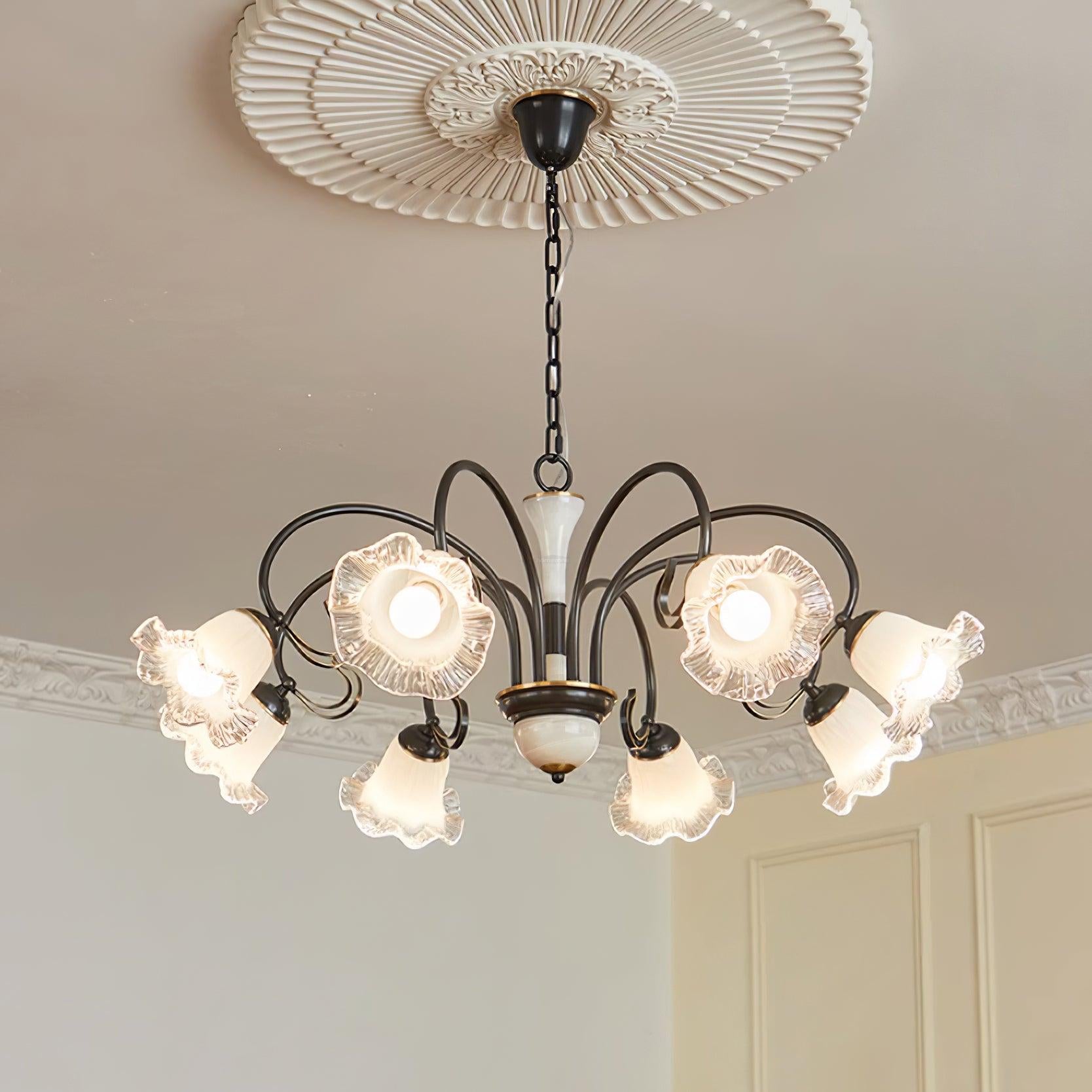 Luce Black Chandelier with 3/6/8 heads-Sylvia Space
