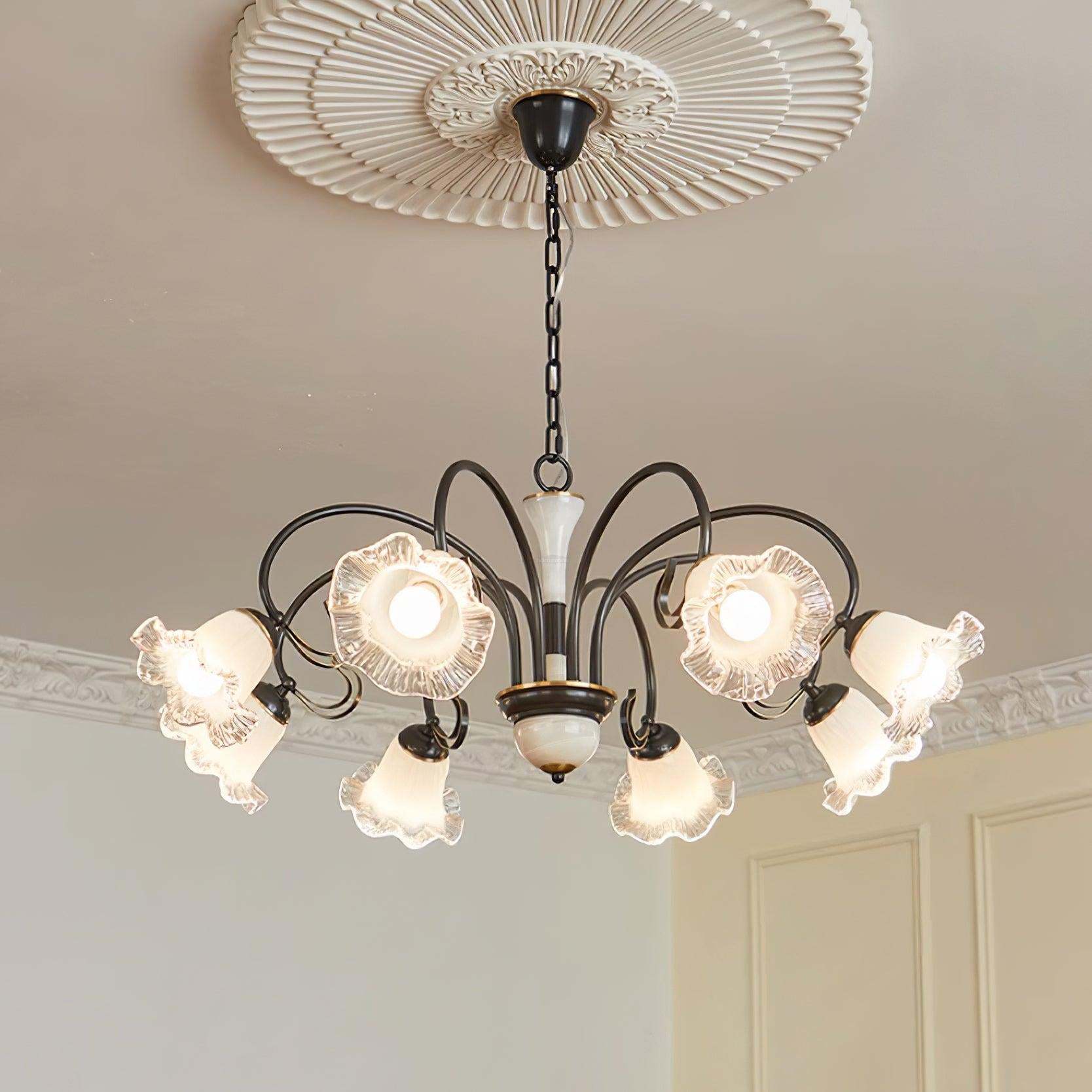 Luce Black Chandelier with 3/6/8 heads-Sylvia Space