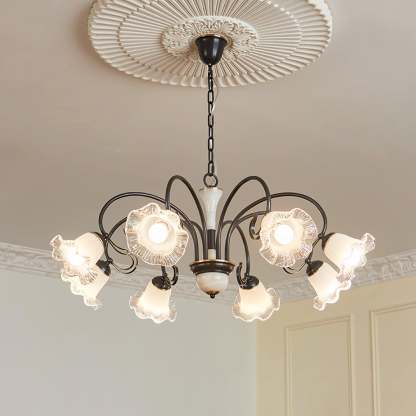 Luce Black Chandelier with 3/6/8 heads-Sylvia Space