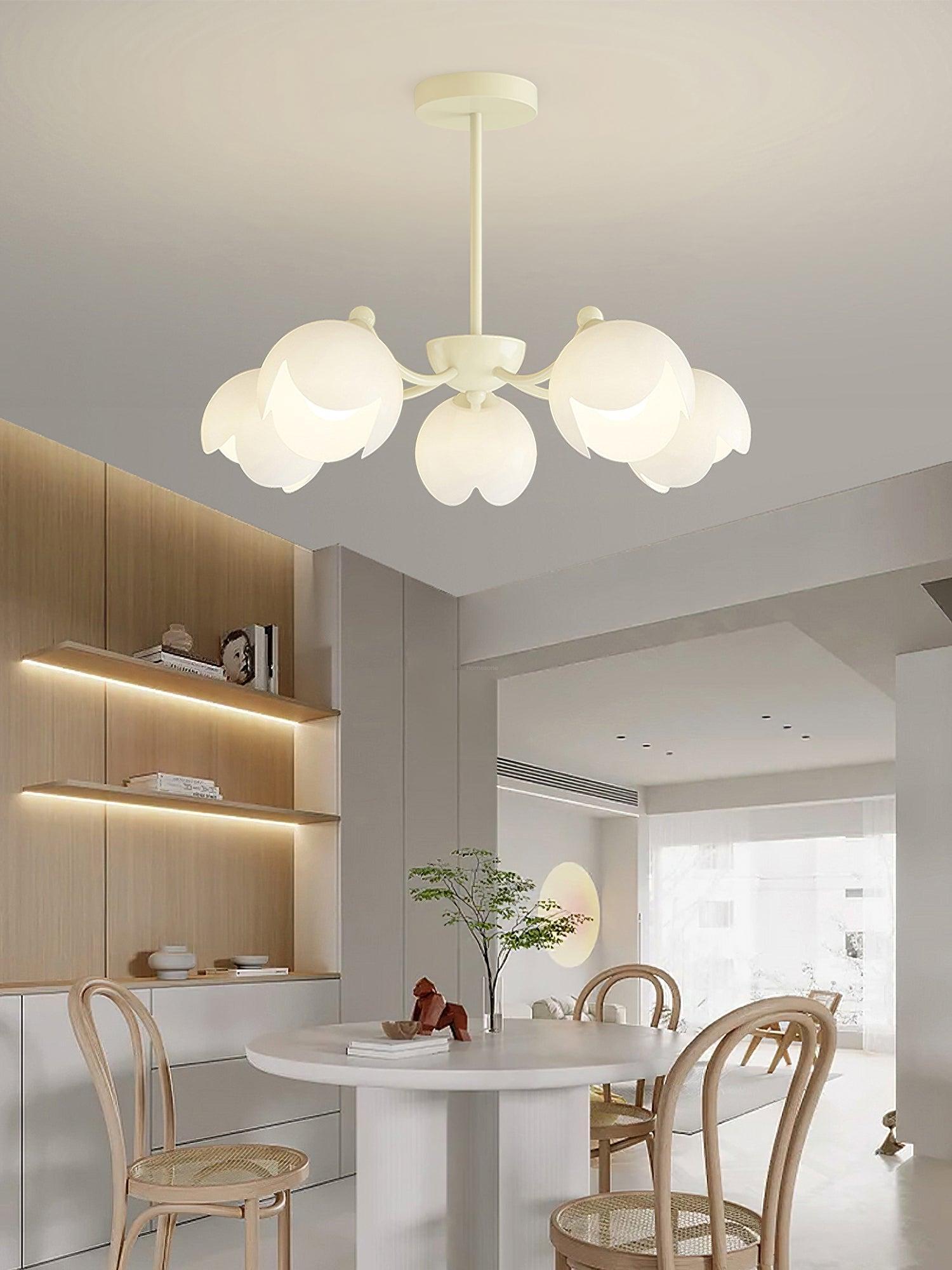 Murano Cream Chandelier with 3/5/6/8 heads-Sylvia Space