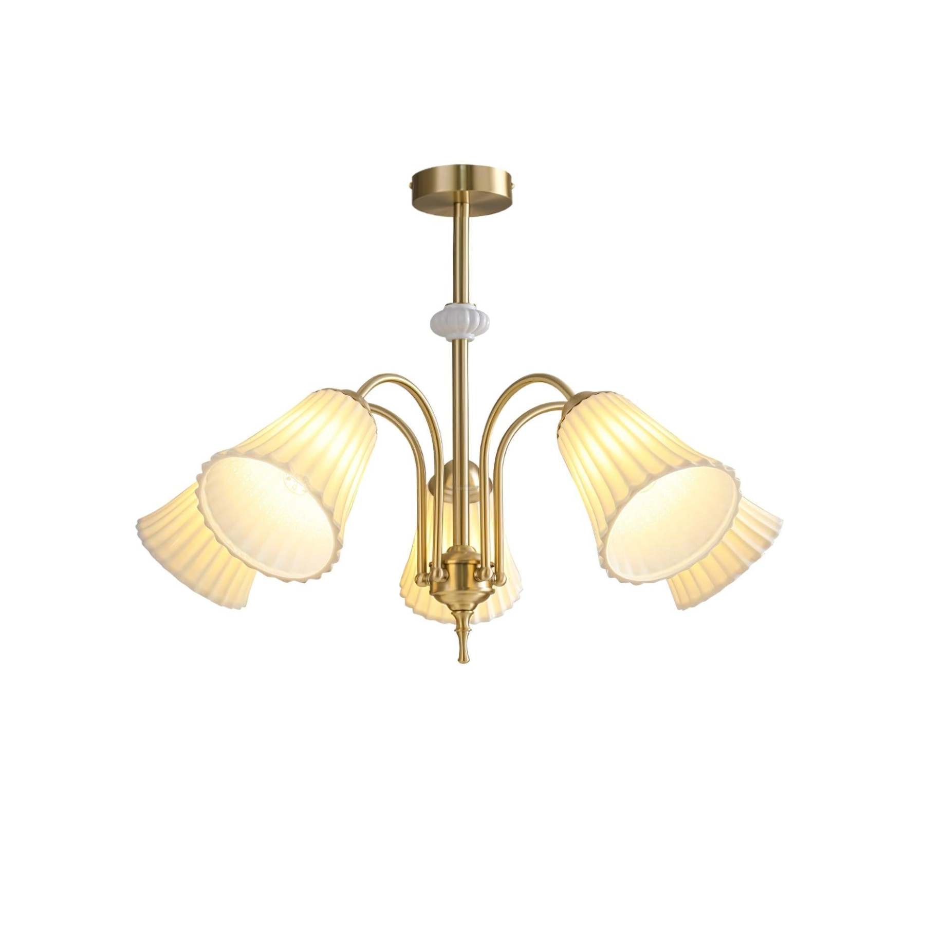 Medieval Ceramic Trumpet Chandelier with 3/5/8 lamps-Sylvia Space