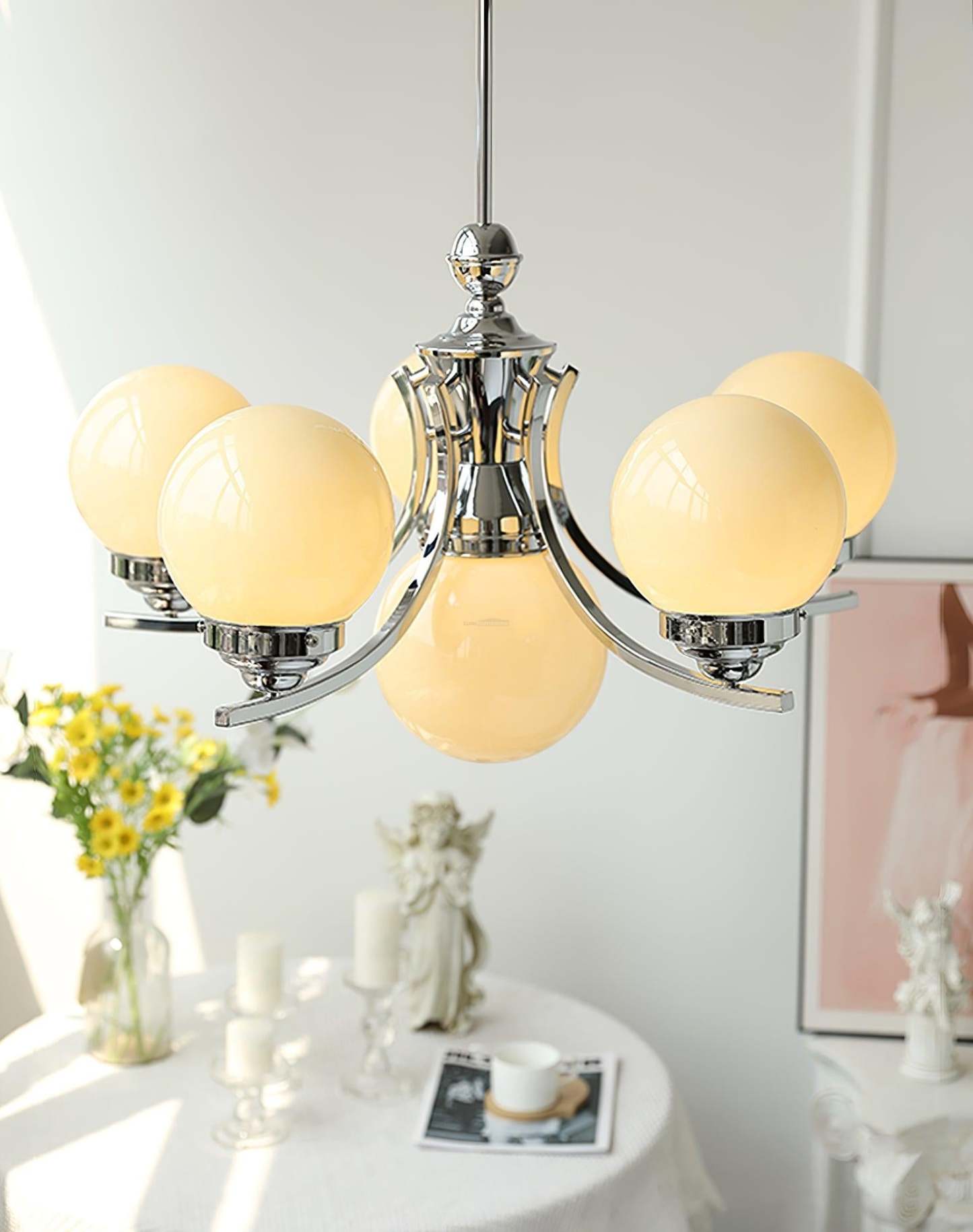 Dewdrop Globe Chandelier ∅ 21.7″-Sylvia Space
