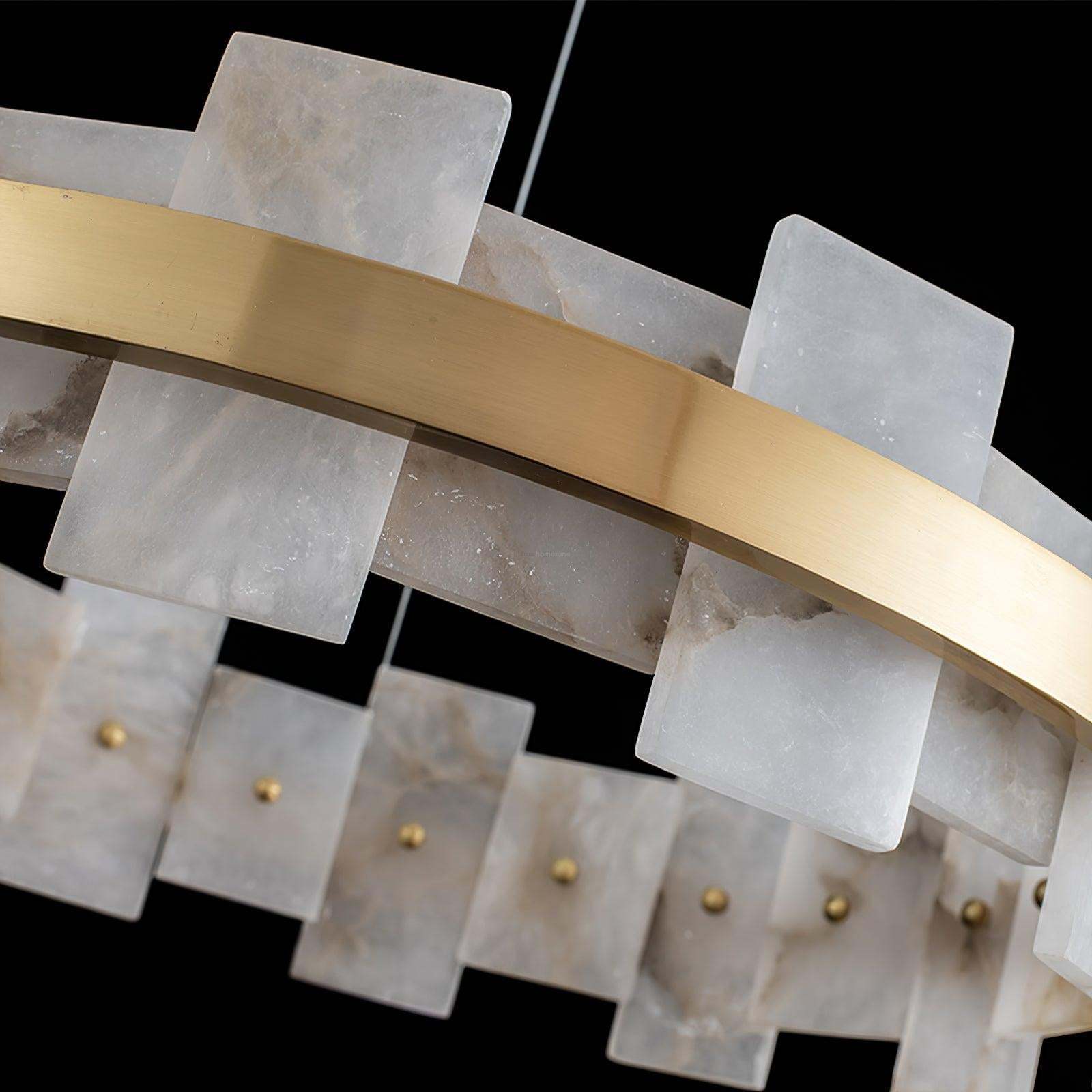 Alabaster Halo Chandelier Φ 23.6″/Φ 31.5''-Sylvia Space