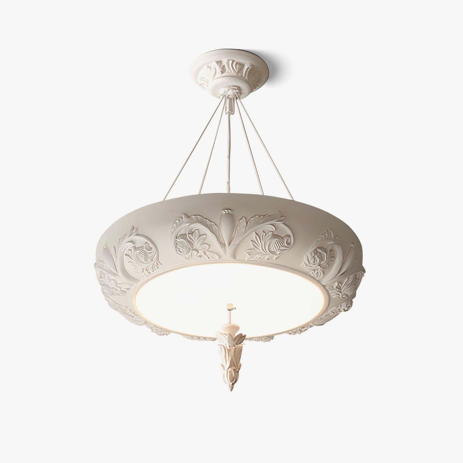 Artistic Carved Plaster Chandelier ∅ 23.6″~∅ 31.5″-Sylvia Space