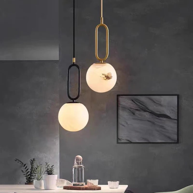Gong Alabaster Pendant Light-Sylvia Space