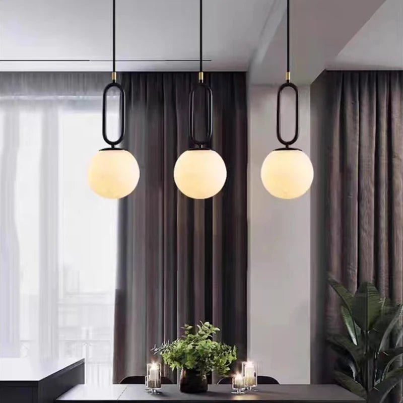 Gong Alabaster Pendant Light-Sylvia Space