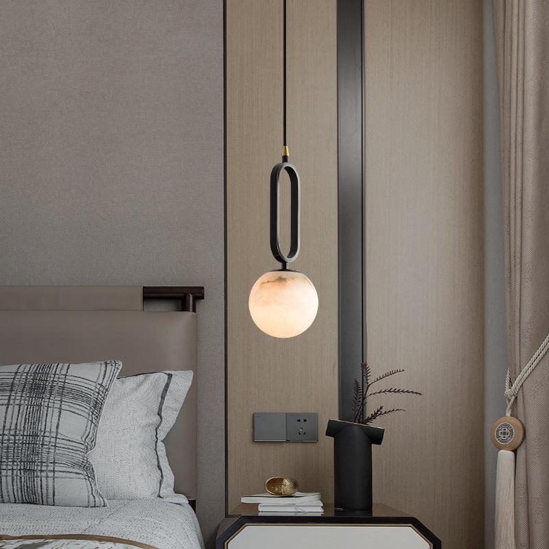 Gong Alabaster Pendant Light-Sylvia Space