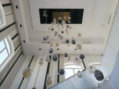 Square Rainfall / Waterfall Glass Globe / Bubble Chandelier-Sylvia Space