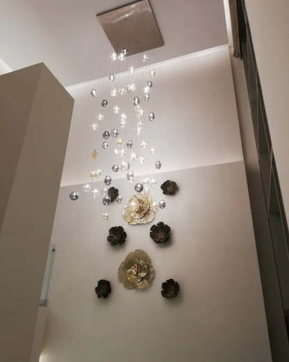 Square Rainfall / Waterfall Glass Globe / Bubble Chandelier-Sylvia Space