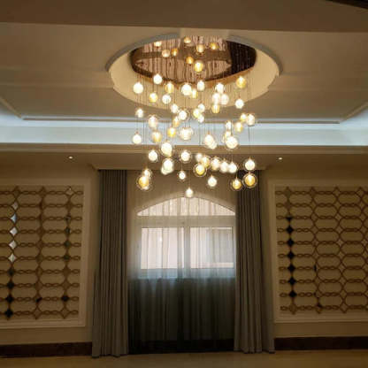 Square Rainfall / Waterfall Glass Globe / Bubble Chandelier-Sylvia Space