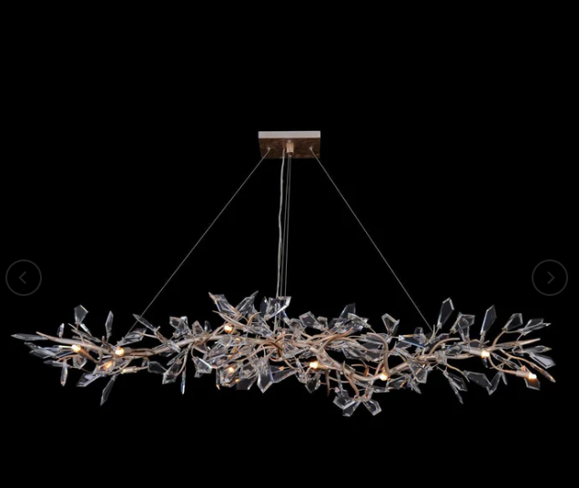 Kota Fourteen-Light Cut-Crystal Oblong Chandelier