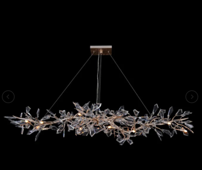 Kota Fourteen-Light Cut-Crystal Oblong Chandelier