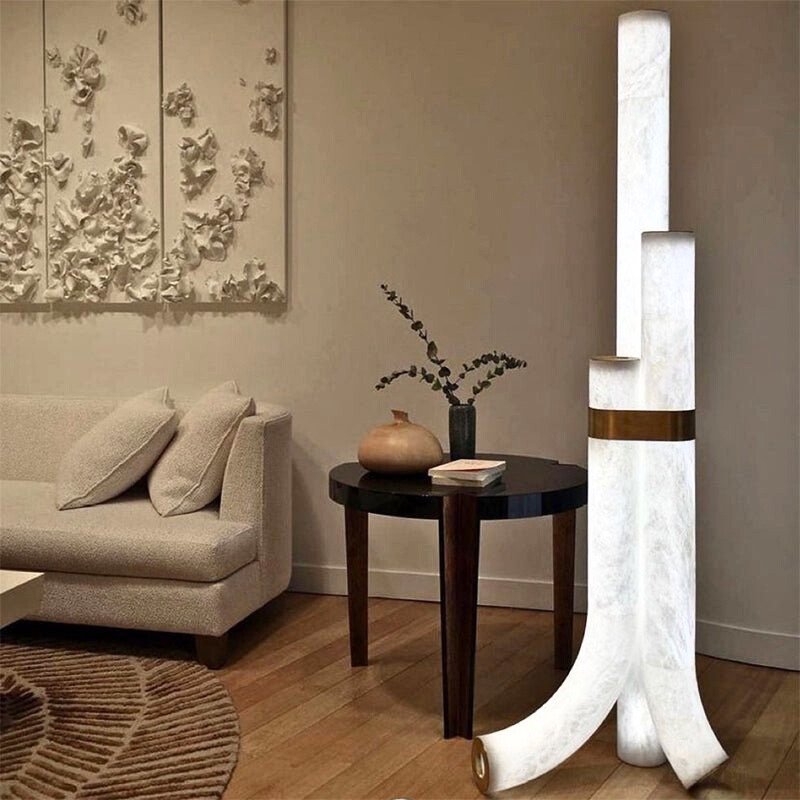 Kanon Alabaster Floor Lamp-Sylvia Space