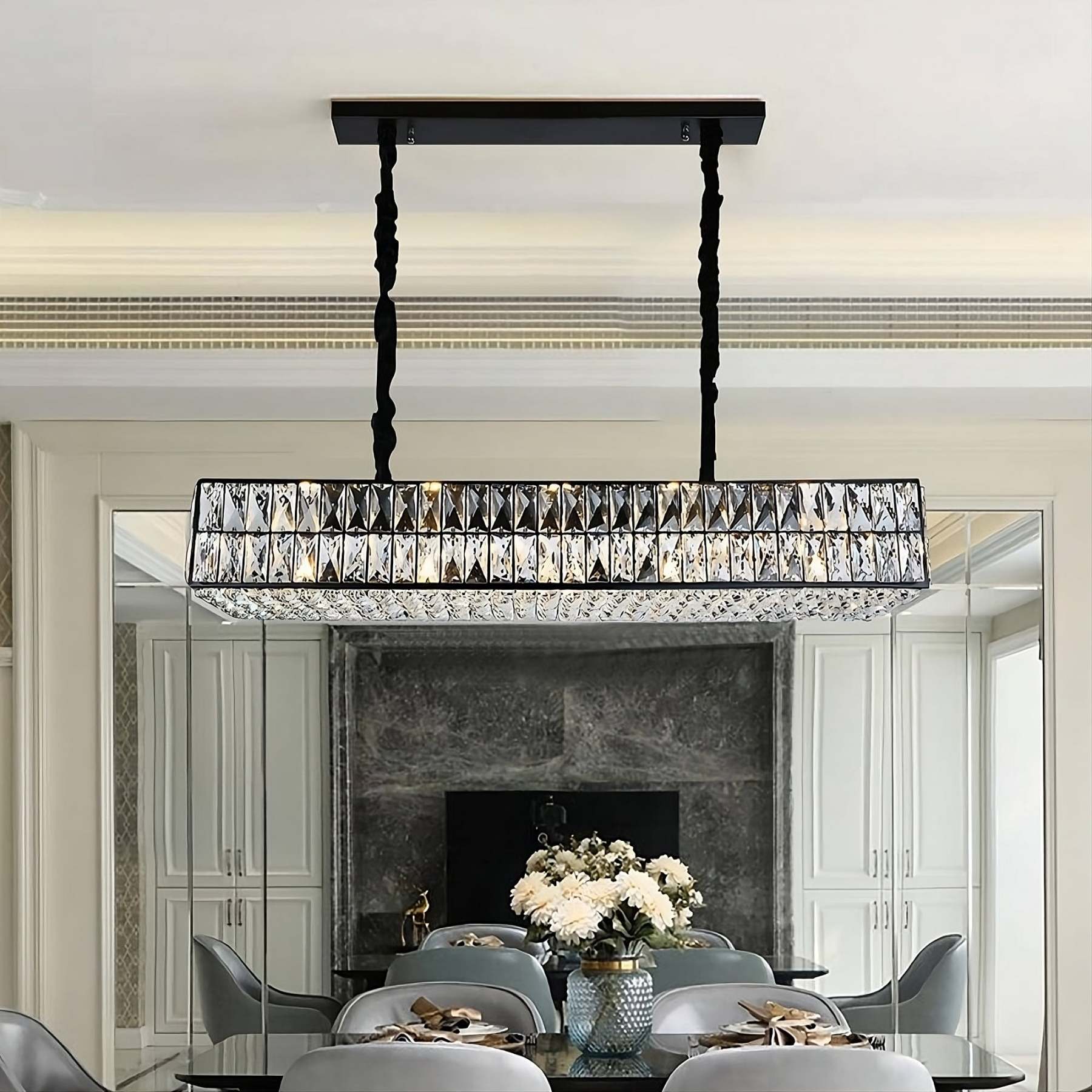 Bacci Kitchen Island Modern Crystal Chandelier-Sylvia Space