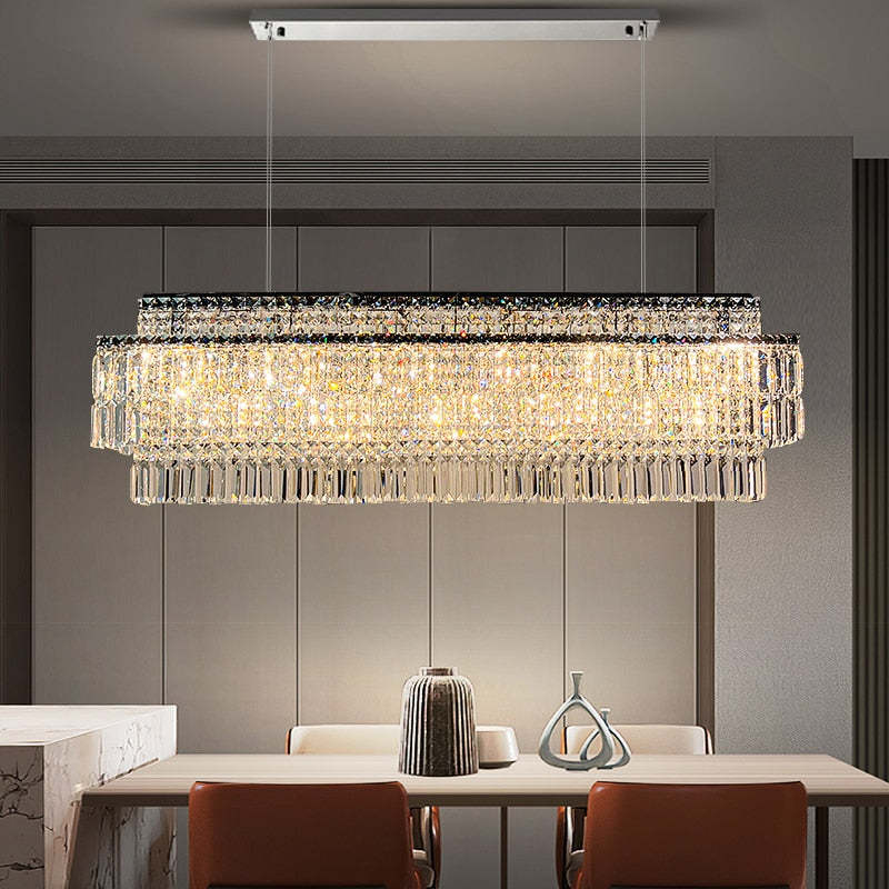 Stefano 47" Crystal Kitchen Island Chandelier-Sylvia Space