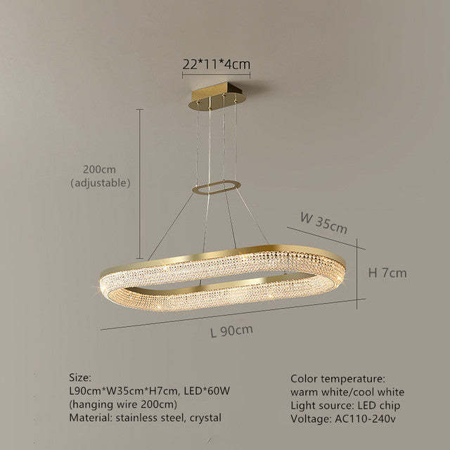 Bergamo Crystal Dining Room Chandelier-Sylvia Space