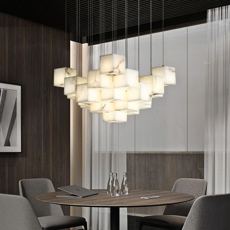 Kybos Alabaster Chandelier Light-Sylvia Space