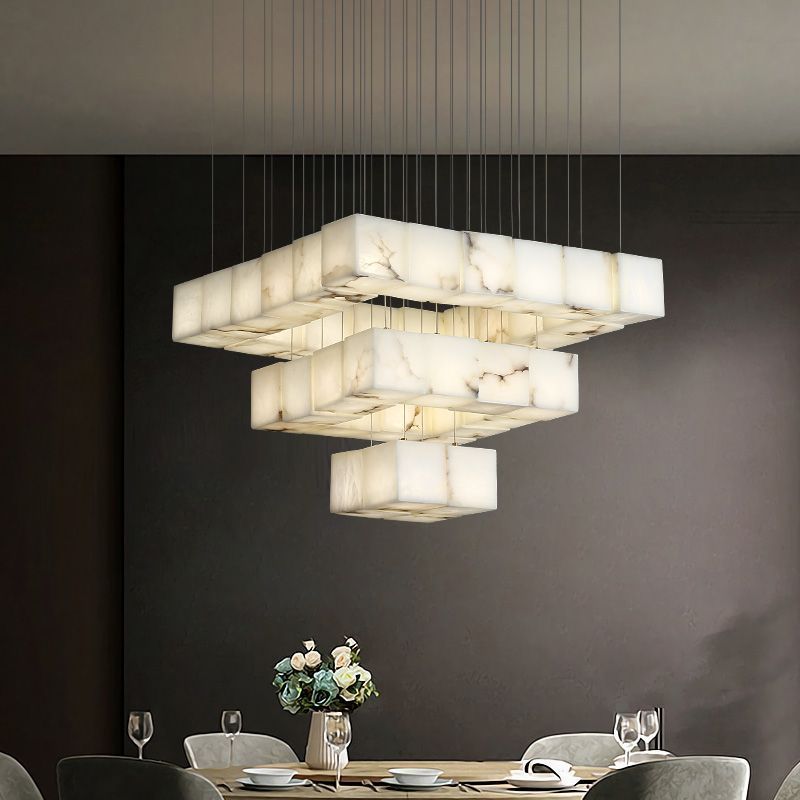 Kybos Alabaster Chandelier Light-Sylvia Space