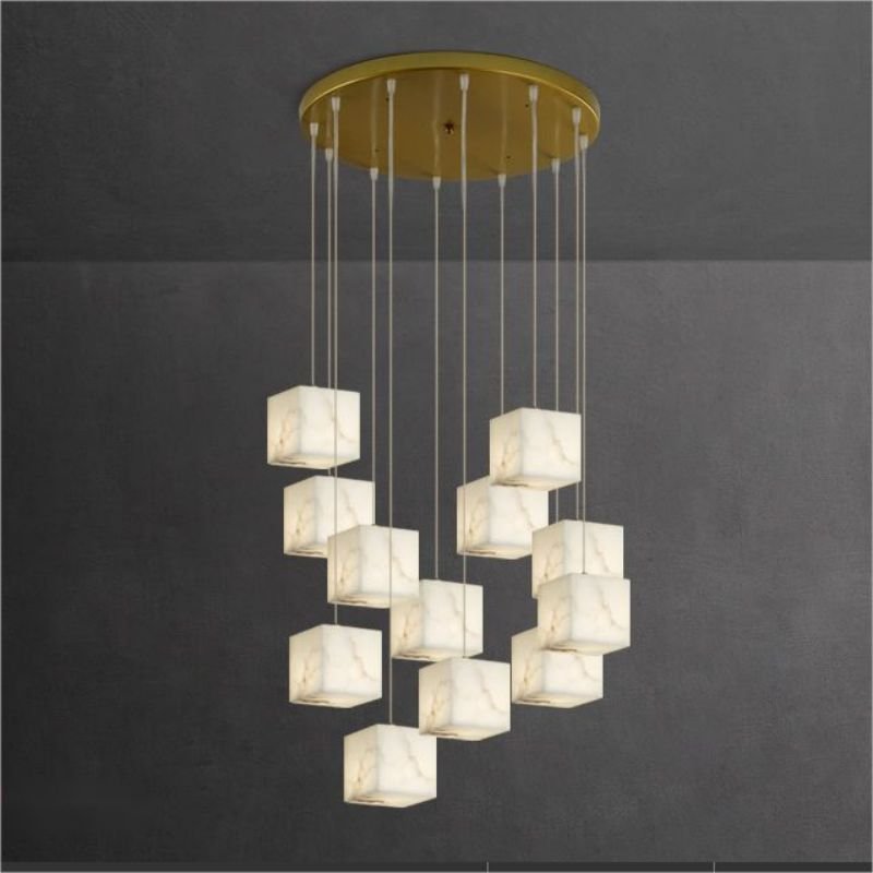 Kybos Alabaster Chandelier Light-Sylvia Space