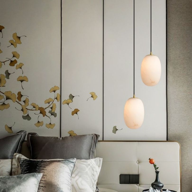 Lithos Alabaster Pendant Light-Sylvia Space