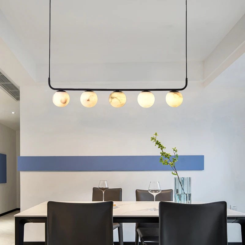 Alabaster Anne Island Chandelier 5 Lights