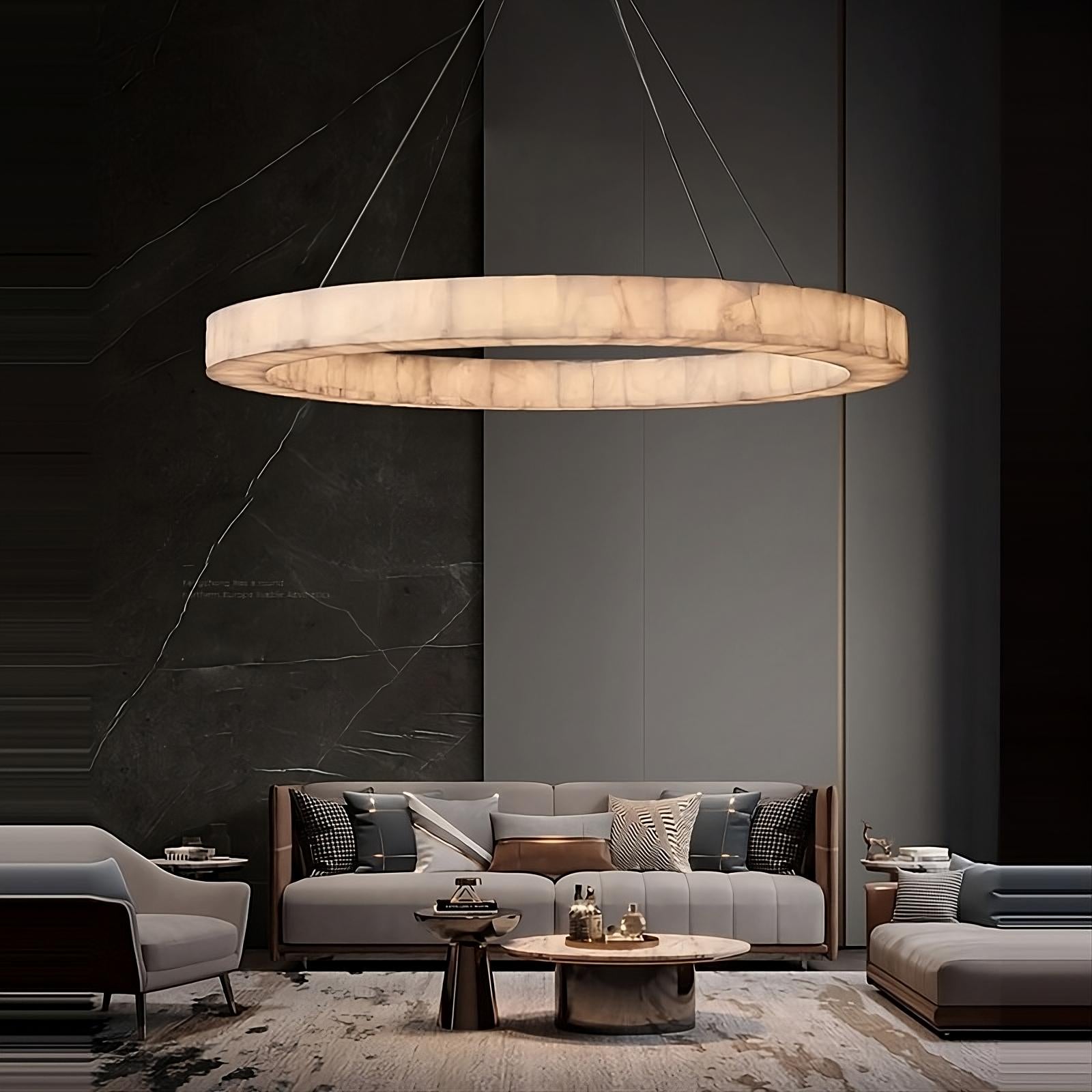 Natural Marble Modern Chandelier-Sylvia Space