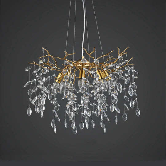 Mamie Postmodern Creative Crystal Branch Chandelier for Living Room-Sylvia Space