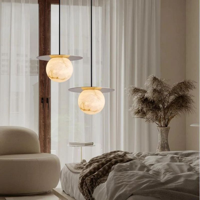 Pila Alabaster Pendant Light-Sylvia Space