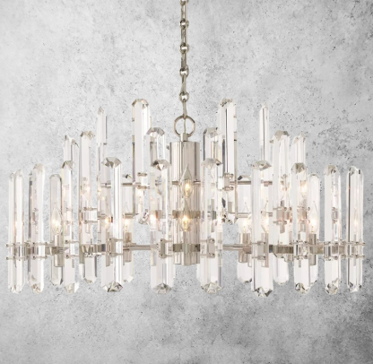 Bonnieo Faceted Crystal Round Chandelier 36"