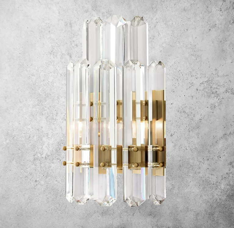 Bonnieo Faceted Crystal Wall Sconce