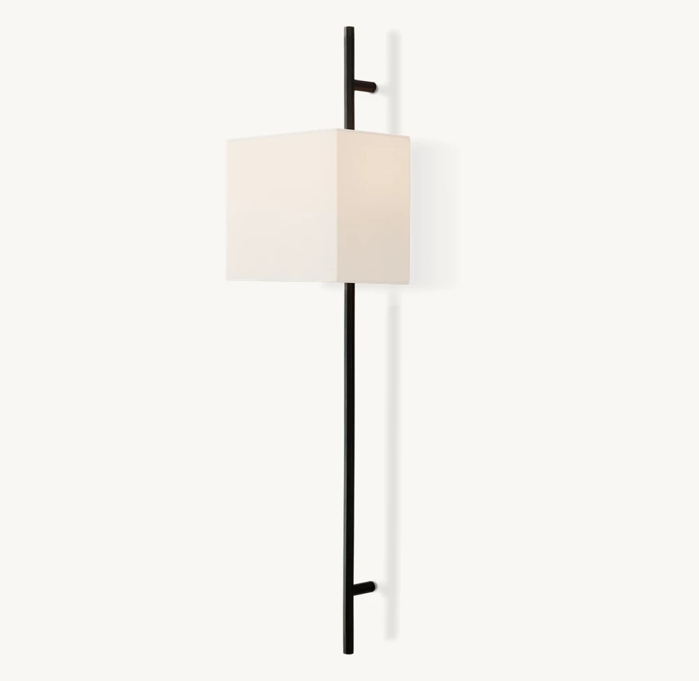Vela Octagonal Bar Sconce - Rectangular Shade