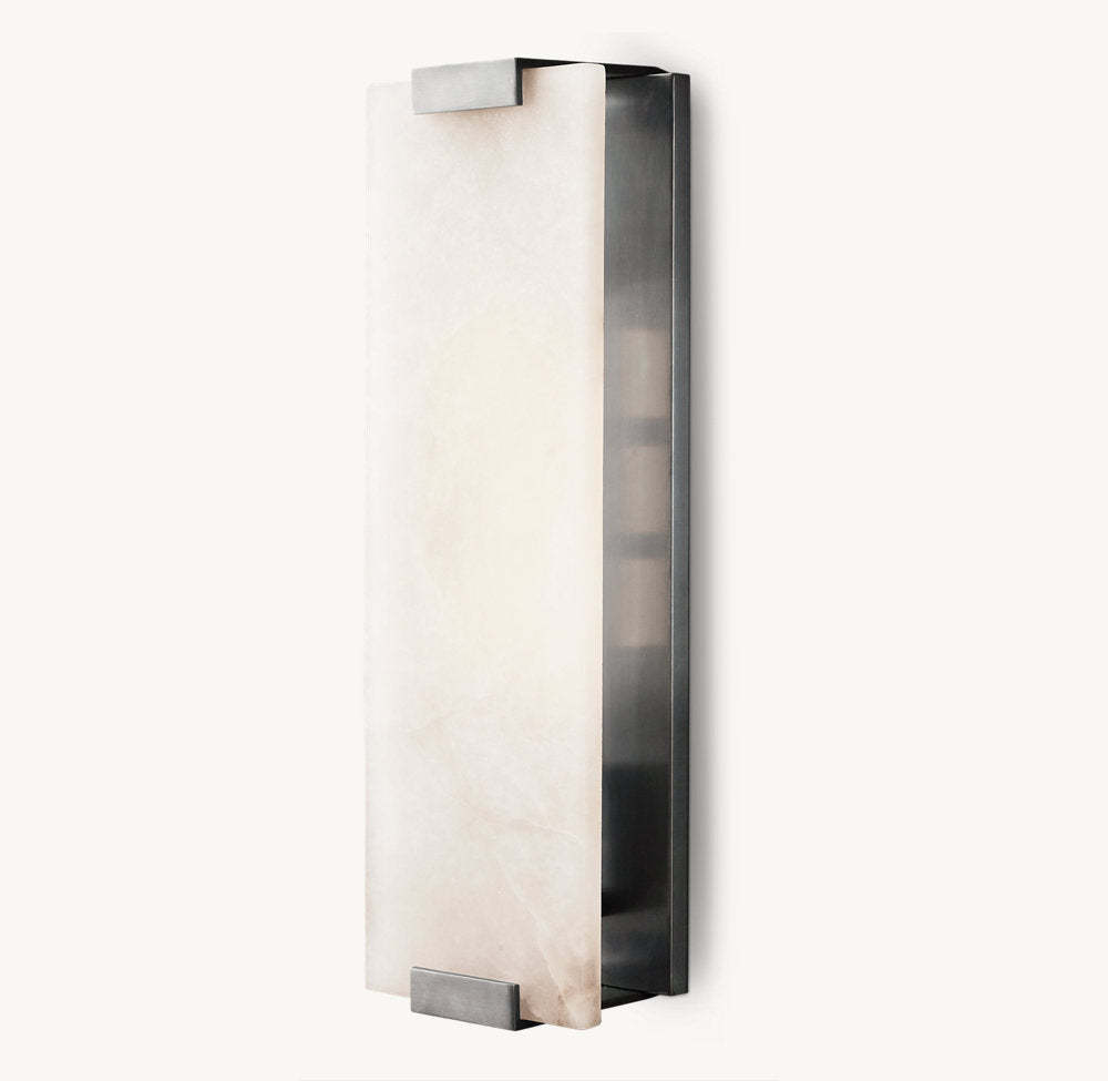 HAND-CARVED ALABASTER GRAND SCONCE