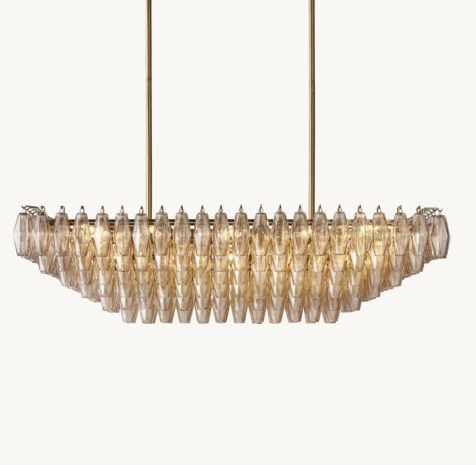 Modern Round/Rectangular/Funnel Smoke Glass Chandelier for Low-ceiling