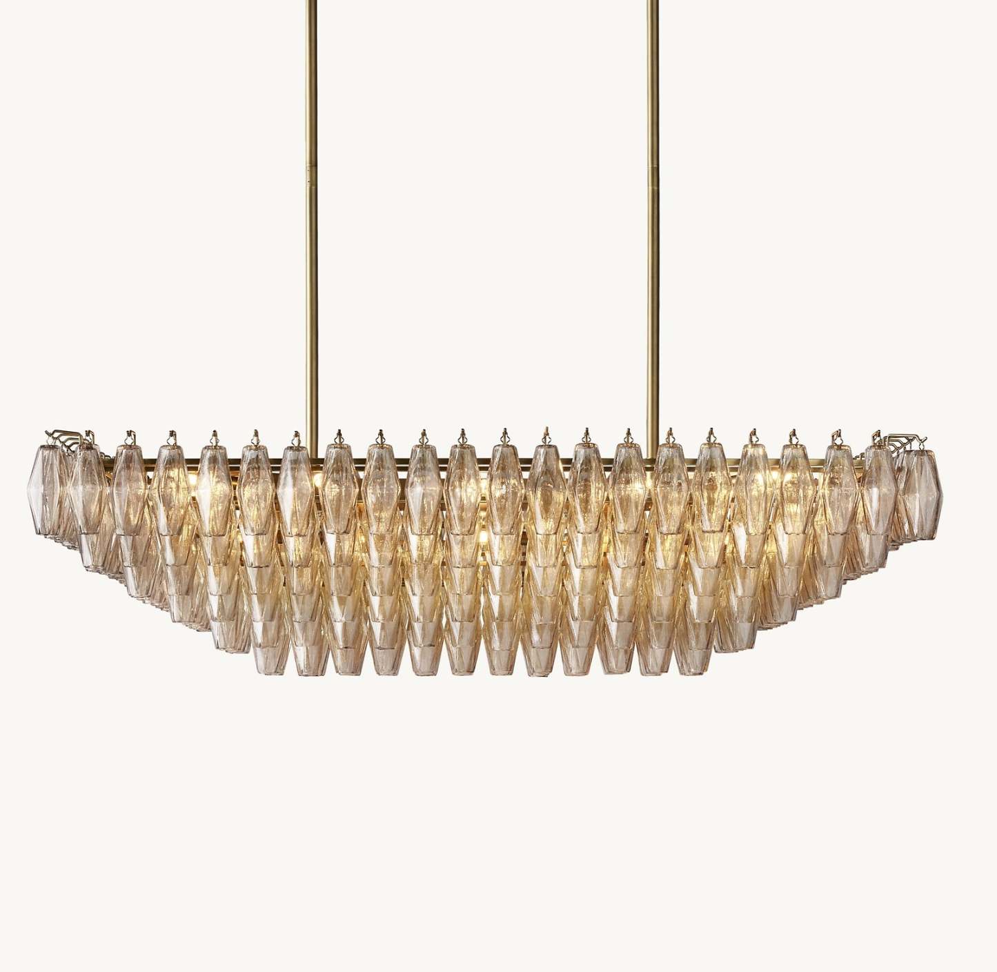 Modern Round/Rectangular/Funnel Smoke Glass Chandelier for Low-ceiling