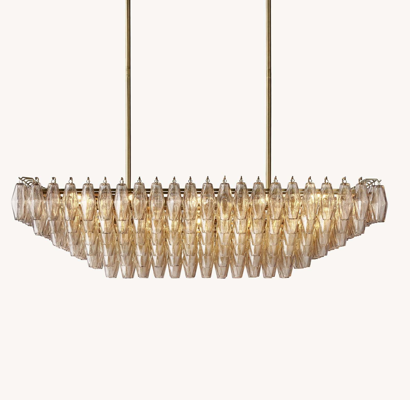 Modern Round/Rectangular/Funnel Smoke Glass Chandelier for Low-ceiling