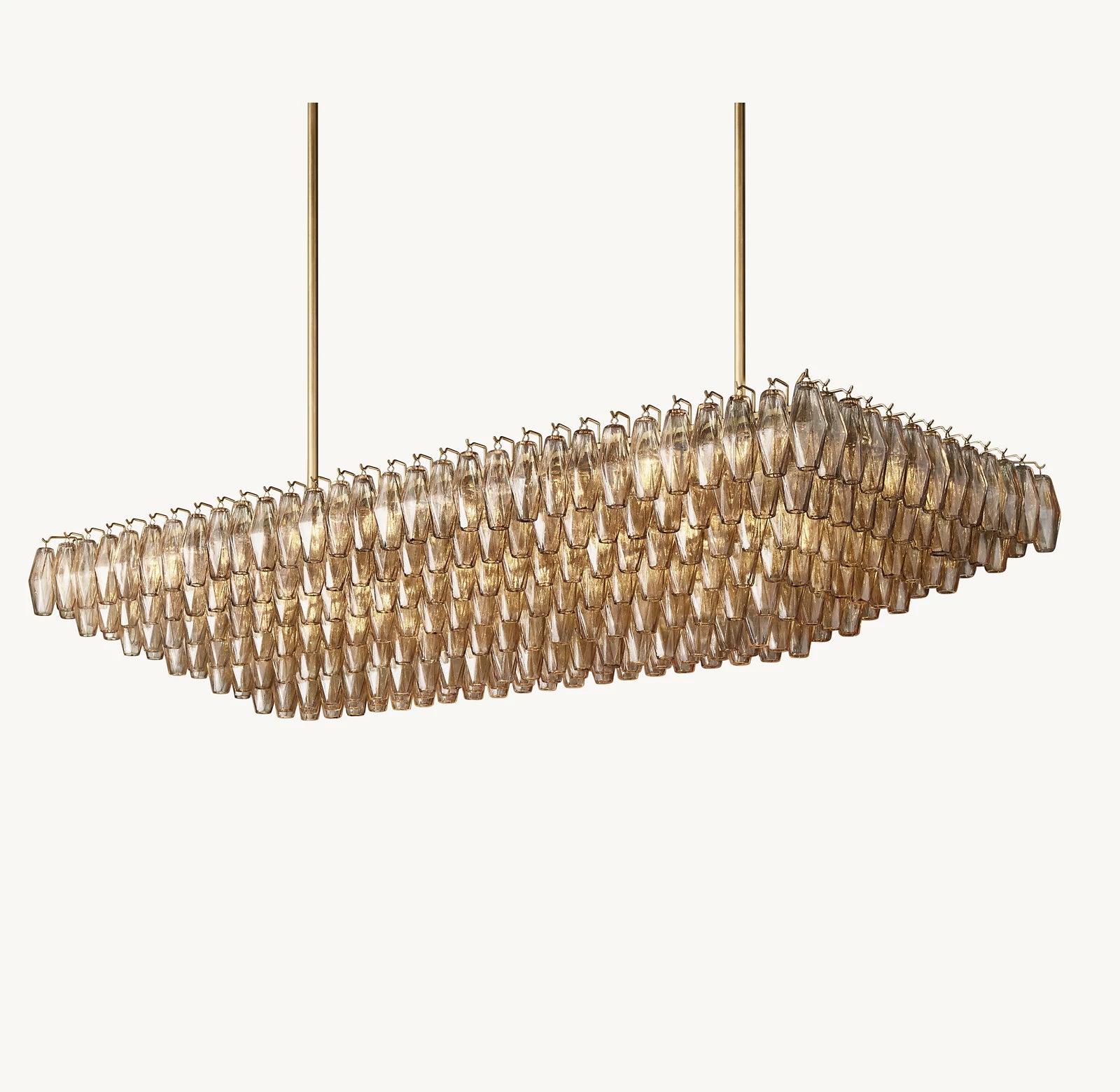 Modern Round/Rectangular/Funnel Smoke Glass Chandelier for Low-ceiling