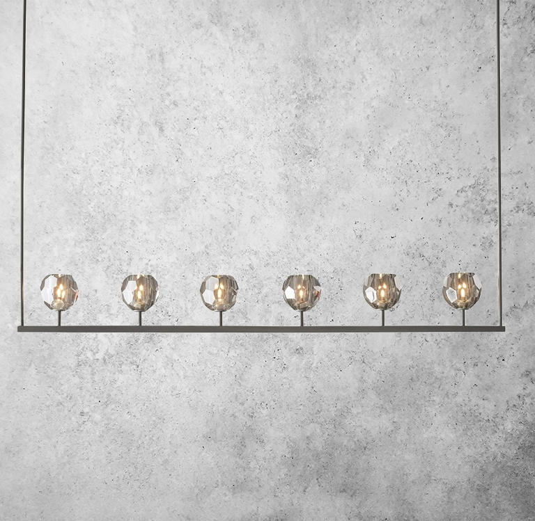 Bouble De Crystal Linear Chandelier 60"