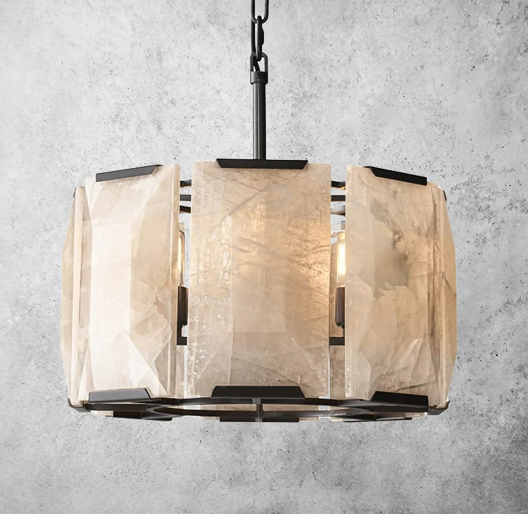 Hulson Calcite Round Chandelier D 19"