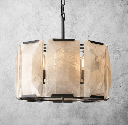 Hulson Calcite Round Chandelier D 19"